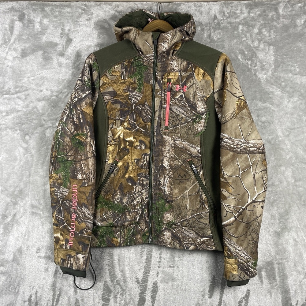 Under Armour Womens Medium ColdGear RealTree Camo Water Resistant Hunting Coat
